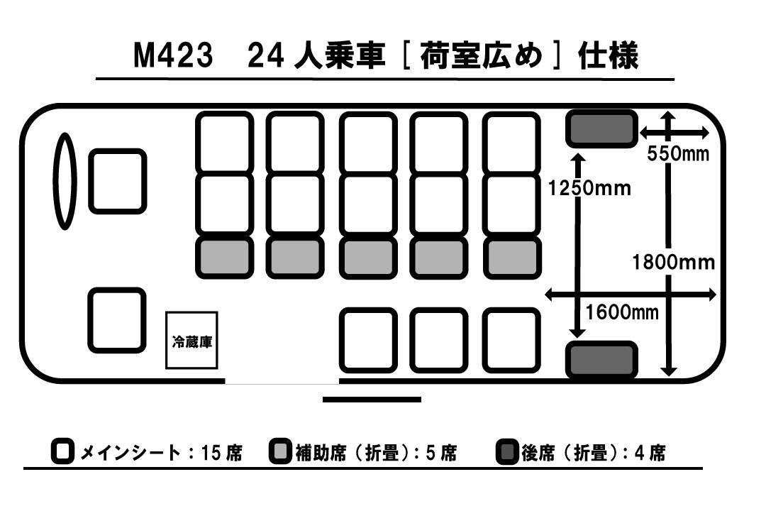 マイクロバス　M423　座席